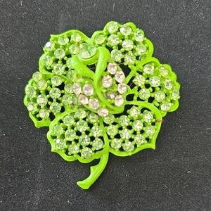 Green Crystal Brooch